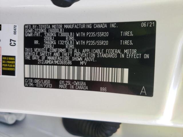2021 LEXUS RX 450H 2T2JGMDA1MC069586