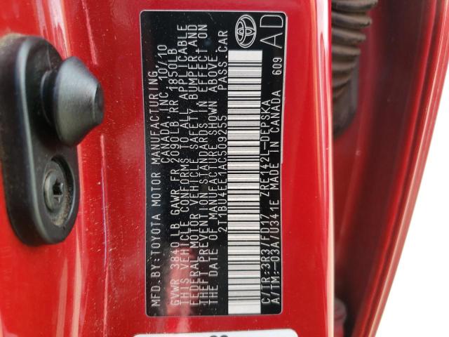 2010 TOYOTA COROLLA S 2T1BU4EE1AC509255