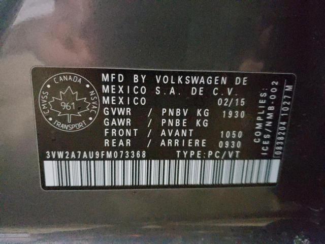 2015 VOLKSWAGEN GOLF TDI 3VW2A7AU9FM073368