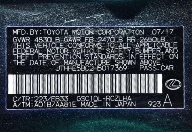 2017 LEXUS RC 350 JTHHE5BC2H5017369