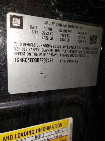2011 BUICK LACROSSE C 1G4GC5ED3BF292477