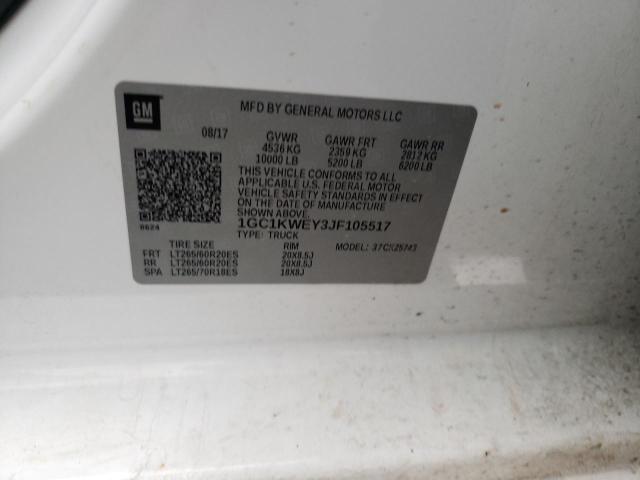 1GC1KWEY3JF105517 Chevrolet Silverado 2018. Фото: 9