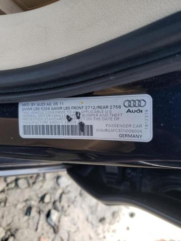 2012 AUDI A6 WAUBGAFC3CN006004