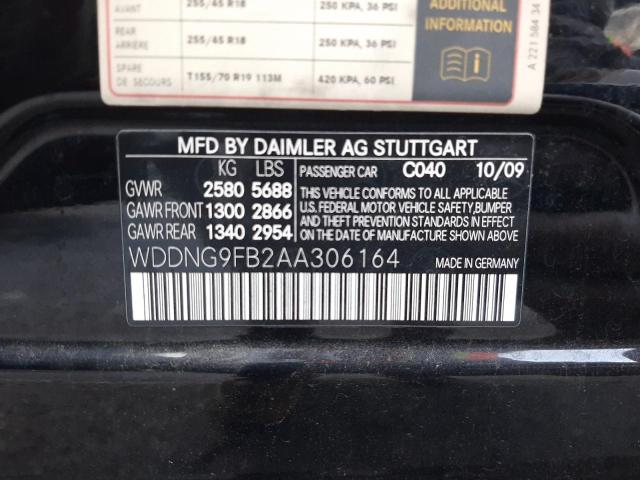 2010 MERCEDES-BENZ S 400 WDDNG9FB2AA306164