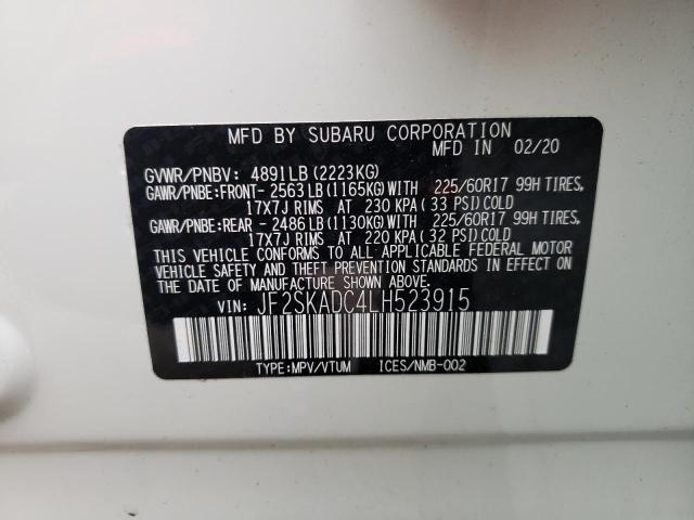 2020 SUBARU FORESTER JF2SKADC4LH523915