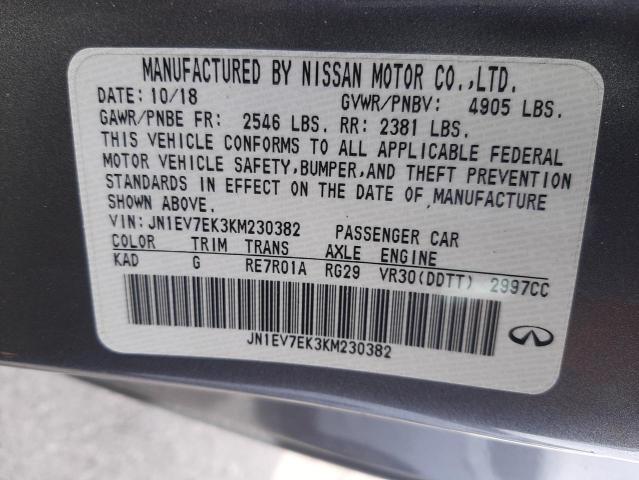 2019 INFINITI Q60 PURE JN1EV7EK3KM230382