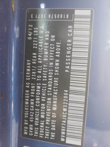 2012 VOLKSWAGEN GOLF R WVWRF7AJ6CW322004