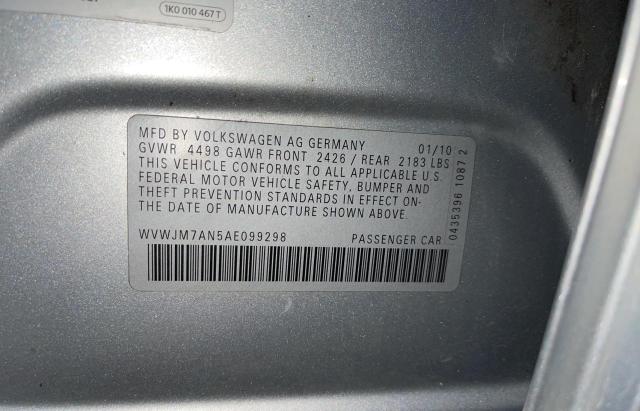 2010 VOLKSWAGEN PASSAT KOM WVWJM7AN5AE099298