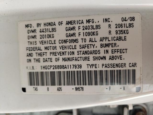 1HGCP26898A117939 Honda Accord Exl 2008. Фото: 9