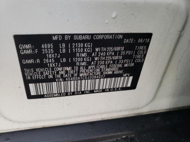 2018 SUBARU OUTBACK TO 4S4BSATC5J3384027