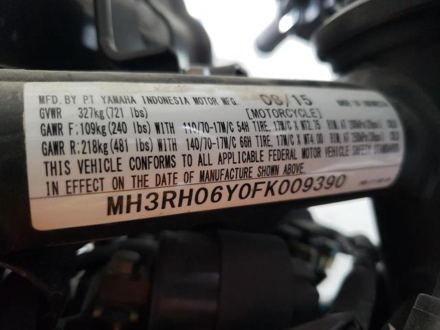 2015 YAMAHA YZFR3 MH3RH06Y0FK009390