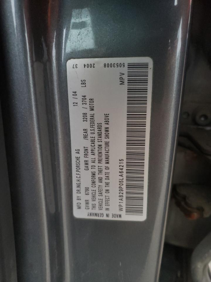 2005 Porsche Cayenne S VIN: WP1AB29P05LA64215 Lot: 69658481