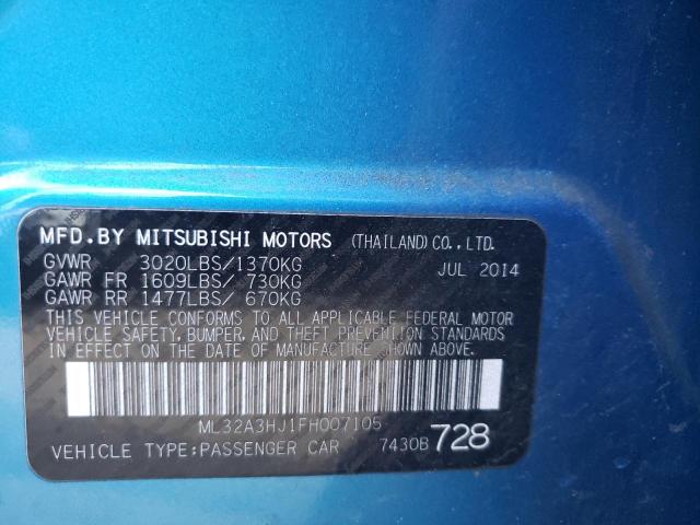 2015 MITSUBISHI MIRAGE DE ML32A3HJ1FH007105