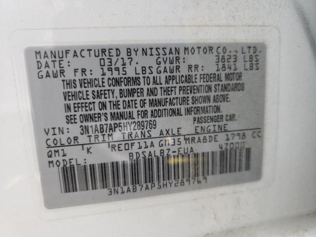 2017 NISSAN SENTRA S/S 3N1AB7AP5HY289769