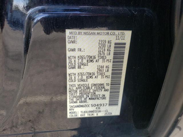 2012 NISSAN XTERRA OFF 5N1AN0NU2CC504937