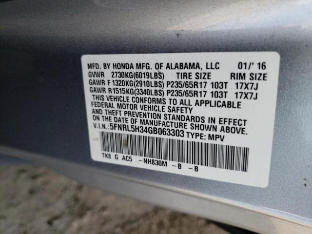 2016 HONDA ODYSSEY SE 5FNRL5H34GB063303