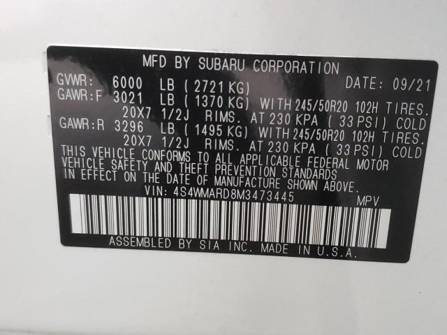 2021 SUBARU ASCENT TOU 4S4WMARD8M3473445