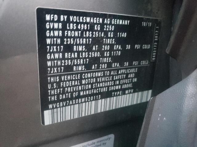 2011 VOLKSWAGEN TIGUAN WVGBV7AX0BW520113