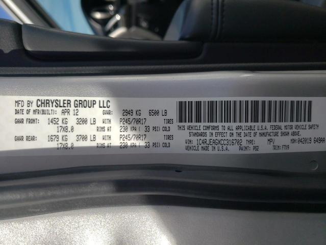 2012 JEEP GRAND CHER 1C4RJEAGXCC316702