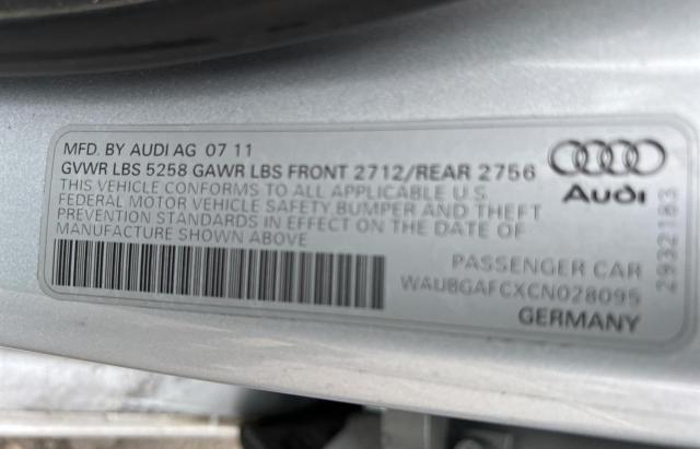 2012 AUDI A6 WAUBGAFCXCN028095