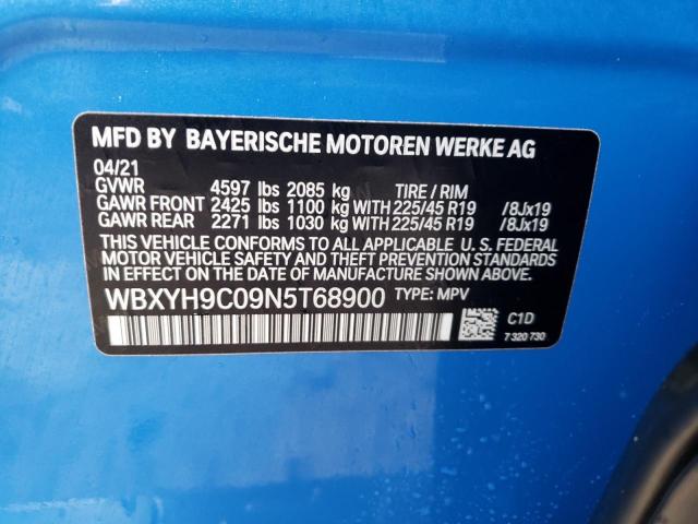 VIN WBXYH9C09N5T68900 2022 BMW X2, Sdrive28I no.10