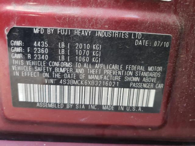 2011 SUBARU LEGACY 4S3BMCK6XB3216021