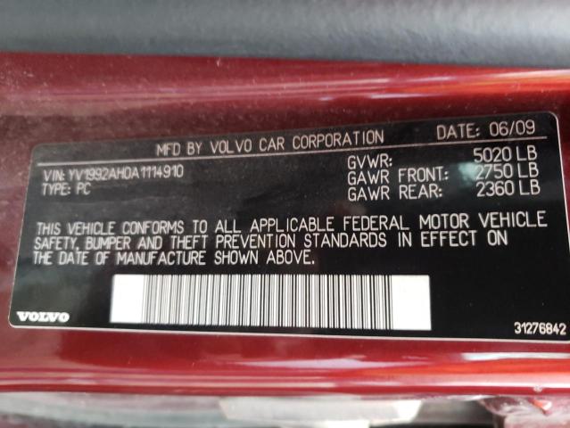 2010 VOLVO S80 T6 YV1992AH0A1114910