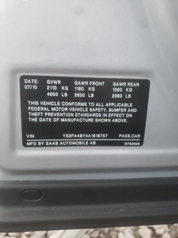 2010 SAAB 9-3 2.0T YS3FA4BY4A1616757