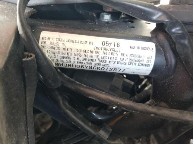2016 YAMAHA YZFR3 MH3RH06Y8GK012877