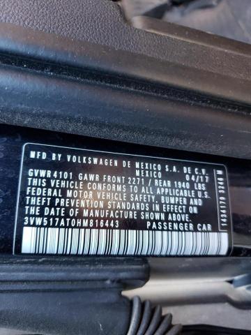 2017 VOLKSWAGEN BEETLE S/S 3VW517AT0HM816443