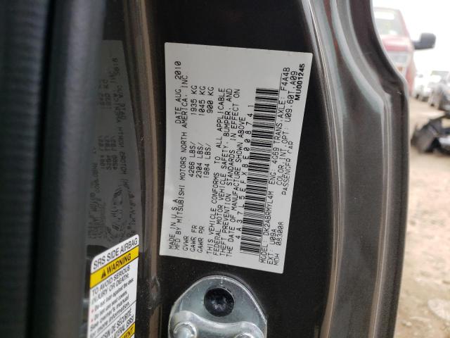 2011 MITSUBISHI ECLIPSE SP 4A37L5EFXBE008741
