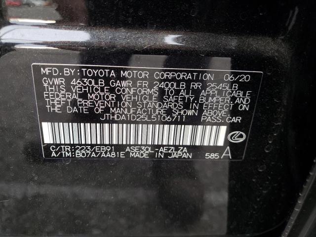 2020 LEXUS IS 300 PRE JTHDA1D25L5106711