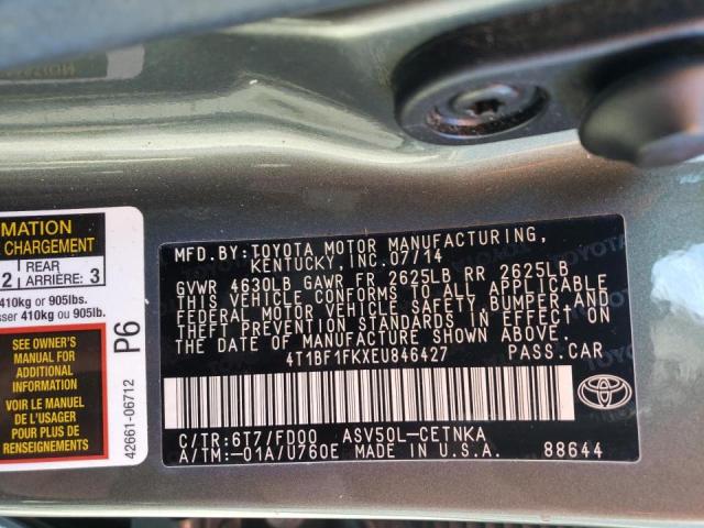 2014 TOYOTA CAMRY L/SE 4T1BF1FKXEU846427