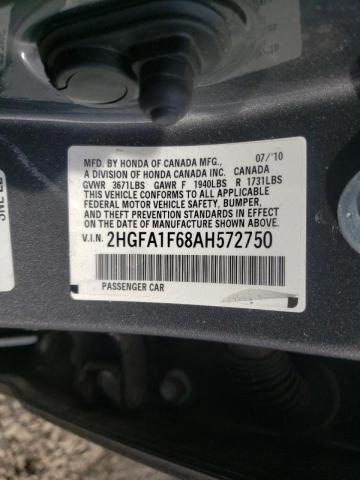 2010 HONDA CIVIC LX-S 2HGFA1F68AH572750