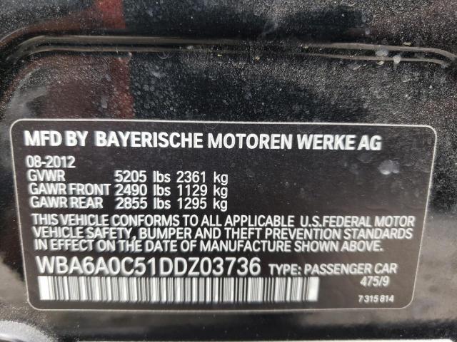 VIN WBA6A0C51DDZ03736 2013 BMW 6 Series, 640 I no.10