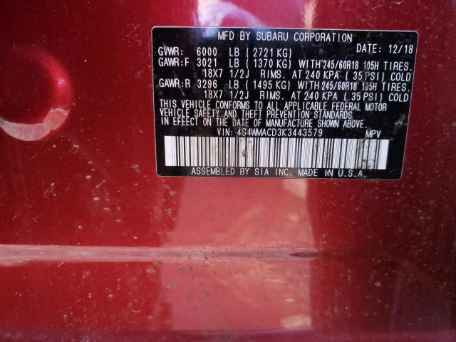 2019 SUBARU ASCENT PRE 4S4WMACD3K3443579