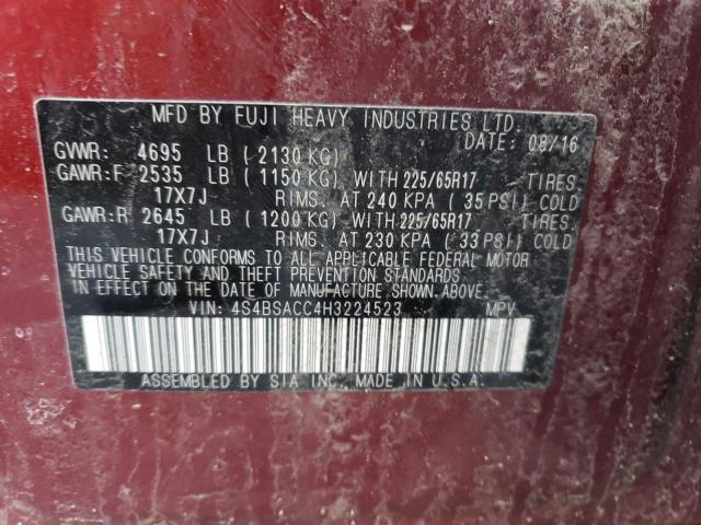 4S4BSACC4H3224523 Subaru Outback 2. 2017. Фото: 9
