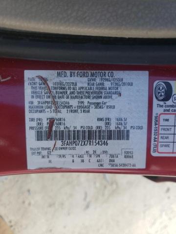 3FAHP07ZX7R154346 Ford Fusion Se 2007. Фото: 9