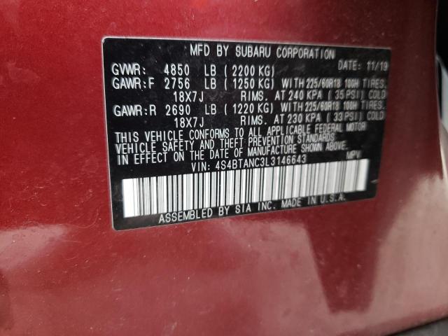 2020 SUBARU OUTBACK LI 4S4BTANC3L3146643