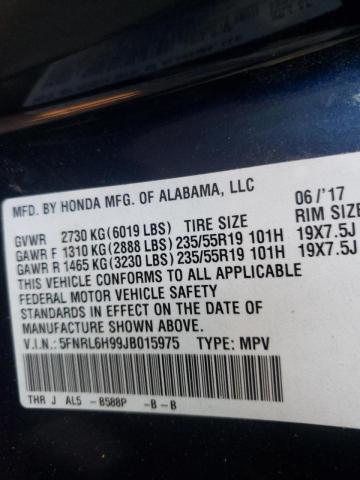 2018 HONDA ODYSSEY EL 5FNRL6H99JB015975