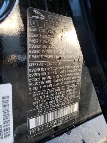 2017 JAGUAR F-PACE S SADCM2BV9HA886674