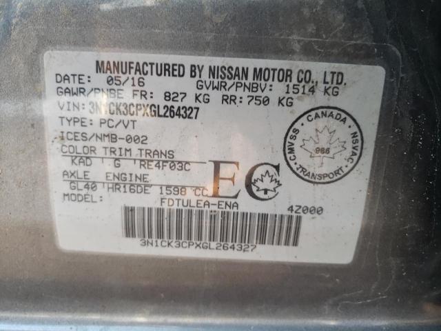 2016 NISSAN MICRA - 3N1CK3CPXGL264327