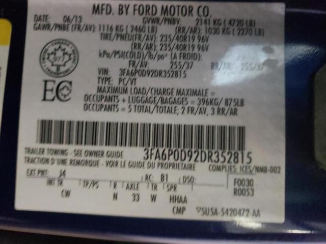 2013 FORD FUSION TIT - 3FA6P0D92DR352815