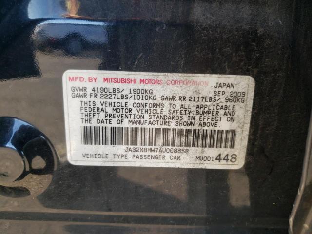 2010 MITSUBISHI LANCER GTS JA32X8HW7AU008858