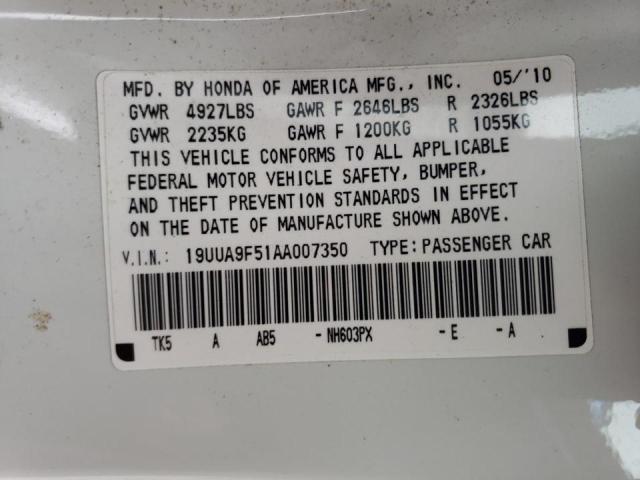 2010 ACURA TL 19UUA9F51AA007350