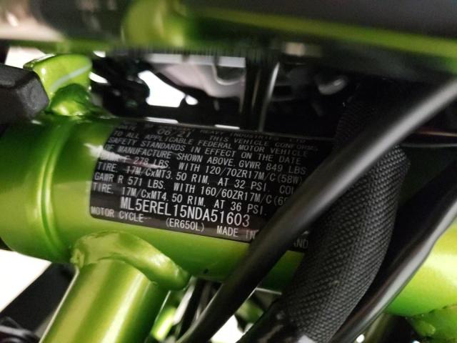2022 KAWASAKI ER650 L ML5EREL15NDA51603