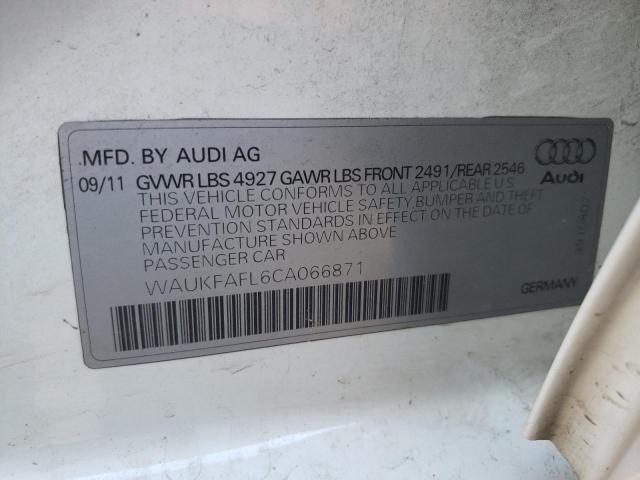 2012 AUDI A4 PRESTIG WAUKFAFL6CA066871