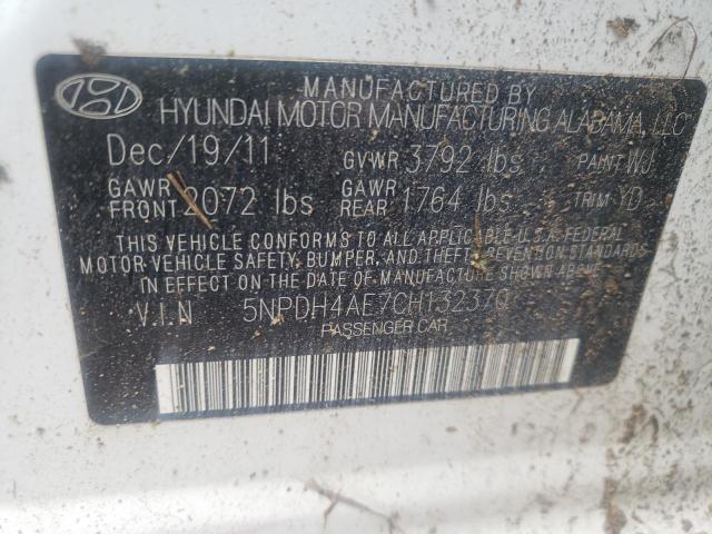 5NPDH4AE7CH132370 Hyundai Elantra Gl 2012. Фото: 9