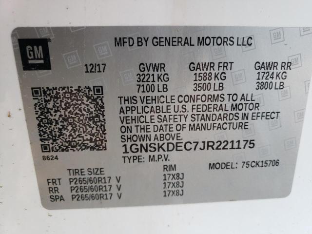 2018 CHEVROLET TAHOE POLI 1GNSKDEC7JR221175