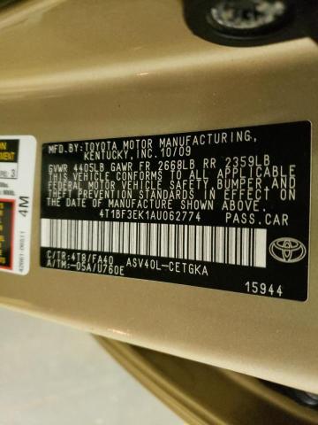 2010 TOYOTA CAMRY BASE 4T1BF3EK1AU062774